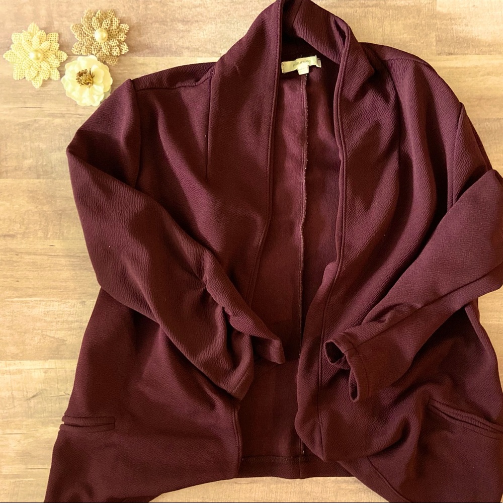 Maurices Maroon Cropped Blazer Size XS